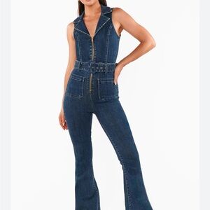 Show Me Your MuMu Blue Denim Jumpsuit